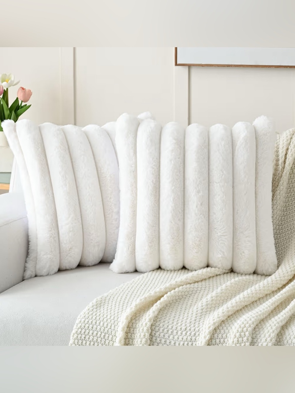 Pack of 2 Soft Throw Pillow Covers 20x20 inch
